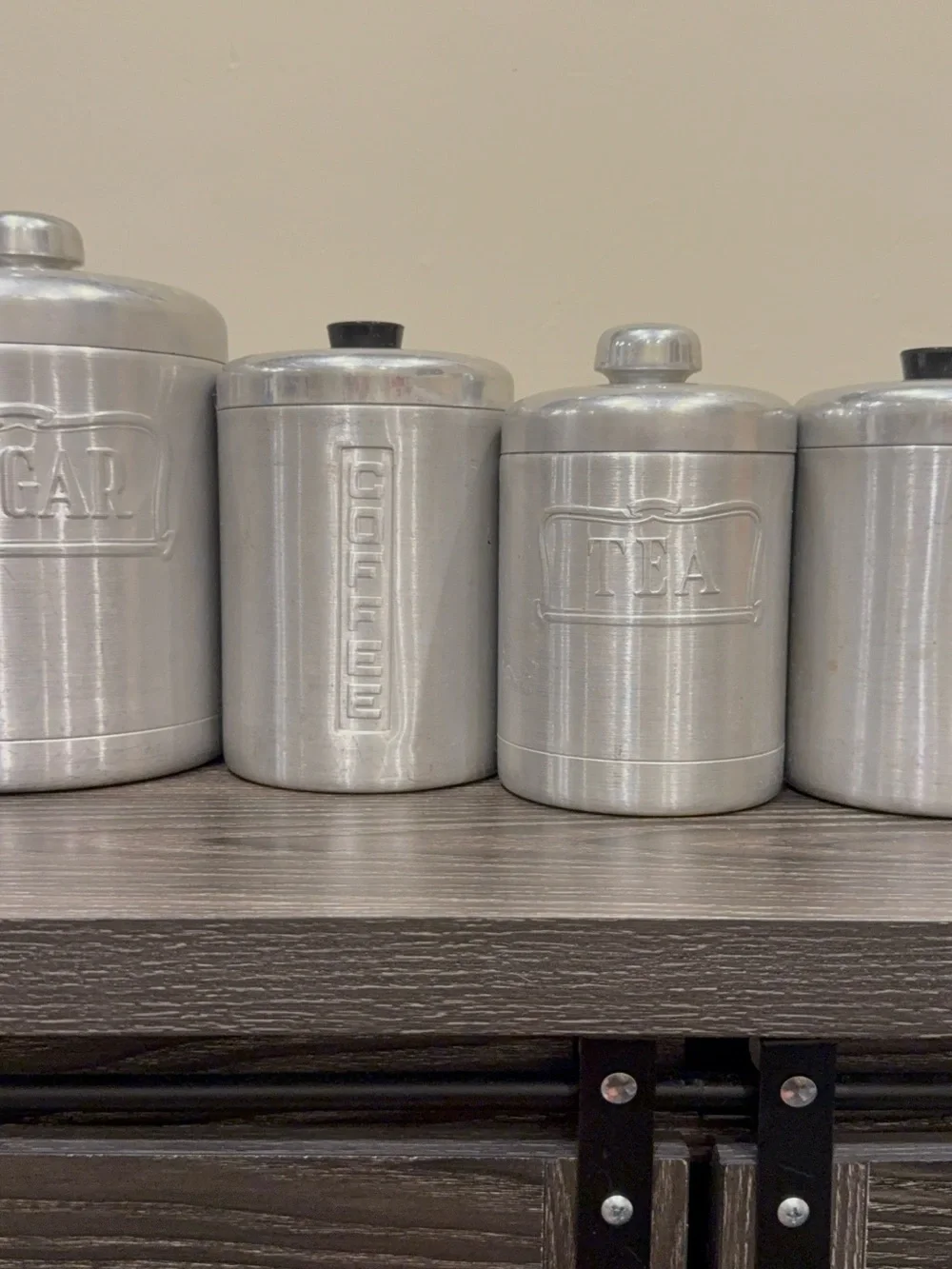 A.C. HELLER HOSTESS-WARE Aluminum Nesting Canister Set of 4 Made in ITALY MCM